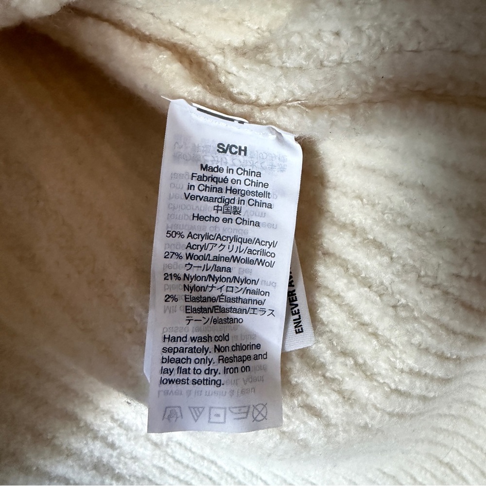 New Madewell Mercer Turtleneck Sweater in Coziest Yarn Ivory Size Small - Picture 6 of 7